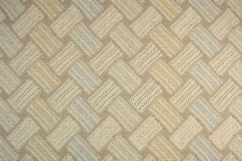 TRIPLE WEAVE - BLUE/TAN/PALE GOLD CARPET